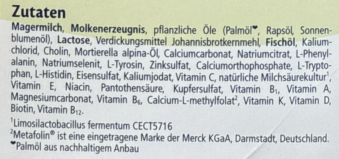 HiPP AR Formula ingredients