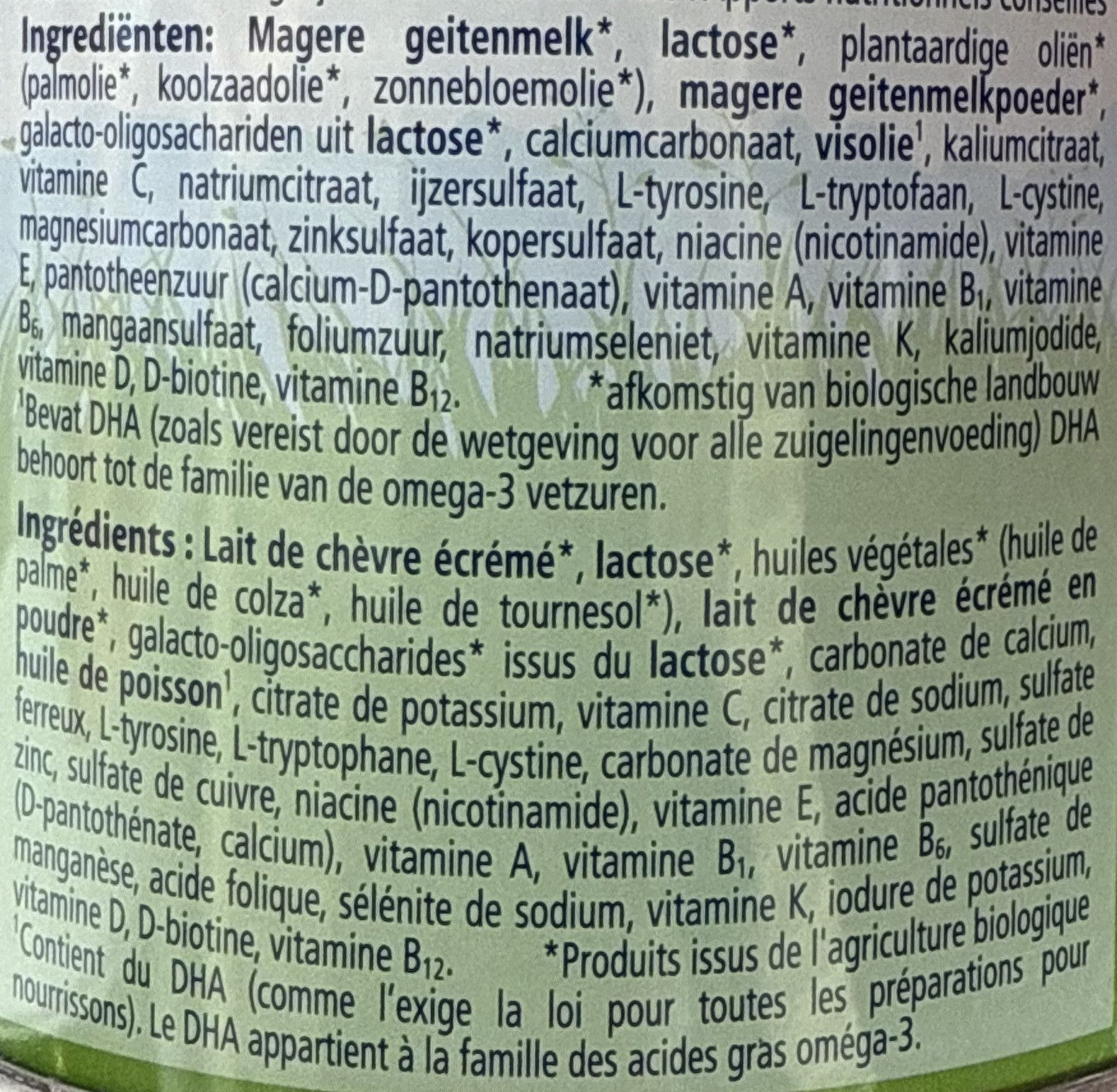 HiPP Stage 2 Dutch Goat Formula ingredients