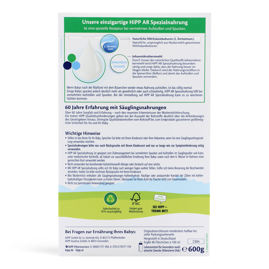 HiPP Anti Reflux AR Formula