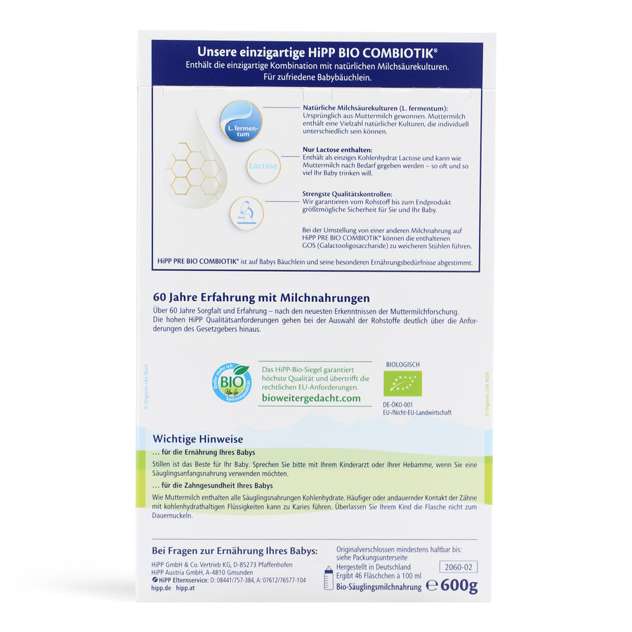 HiPP German Stage PRE Organic Formula