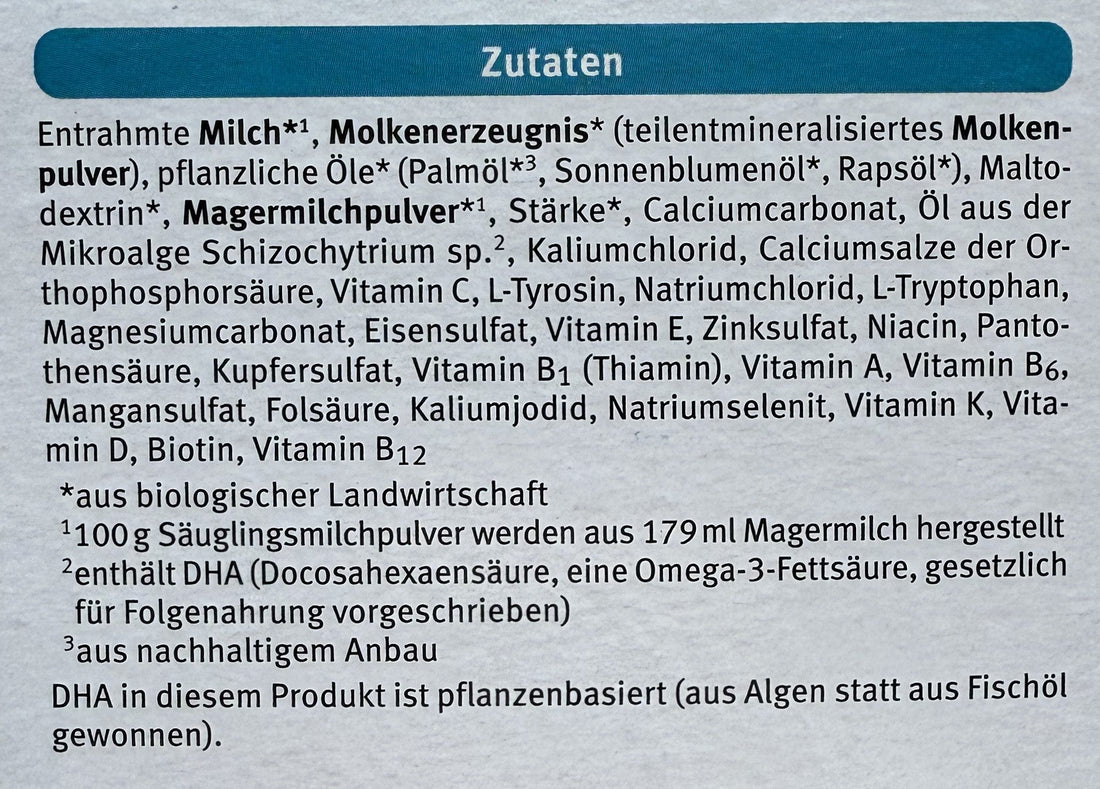 Holle Bio Stage 4 Toddler Formula ingredients