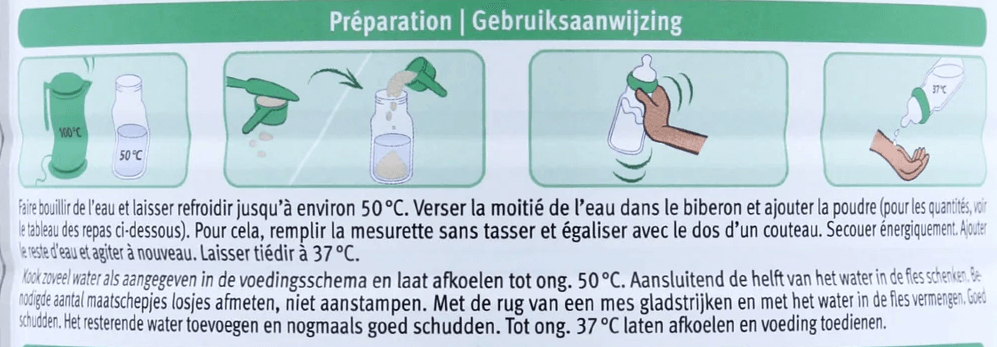 Holle Goat Stage 1 Dutch Formula mixing instructions