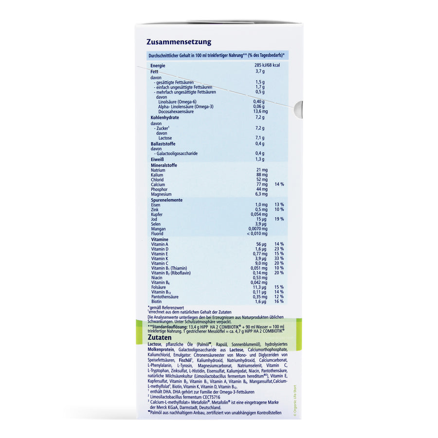 HiPP HA Stage 2 Ingredients Nutritional Information