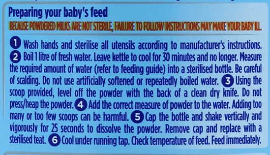 Aptamil Pepti Stage 1 mixing instructions