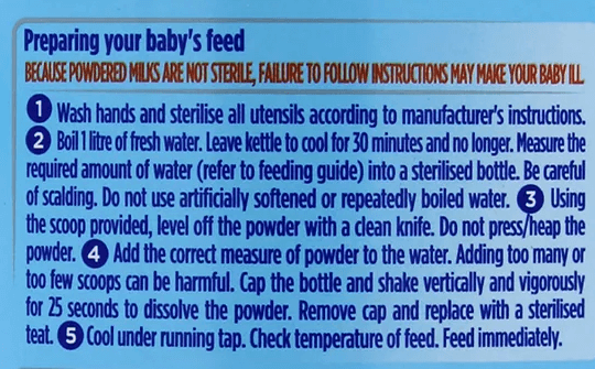 Aptamil Pepti Stage 2 mixing instructions