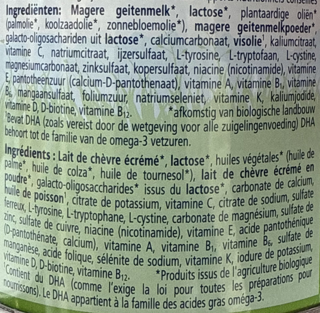HiPP Stage 2 Dutch Goat Formula ingredients