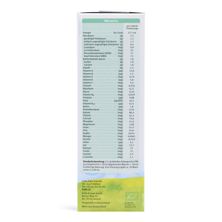 Holle Goat Milk Formula Stage PRE