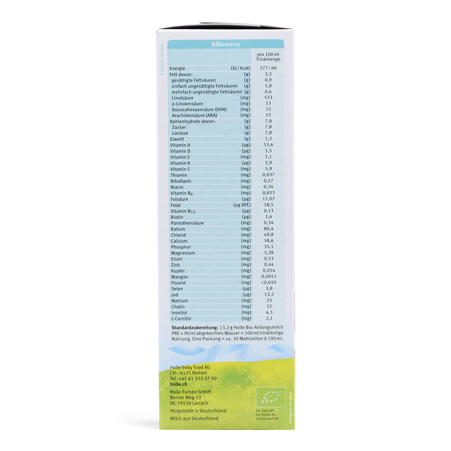 Holle Stage PRE Organic Formula