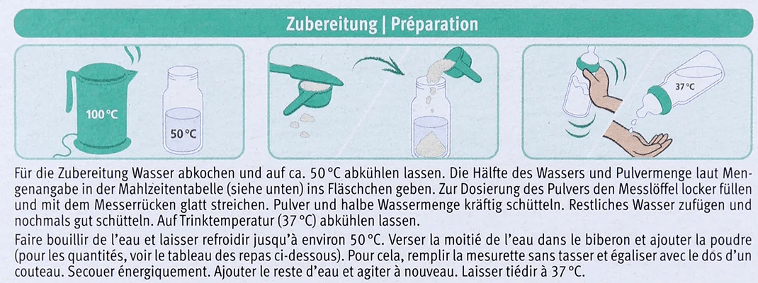 Holle A2 Stage 3 Formula mixing instructions