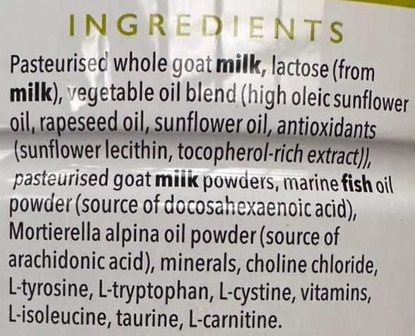 Nannycare Stage 2 Formula ingredients